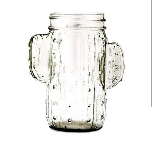 12 oz. Cactus Mason Jar Drinking Glass