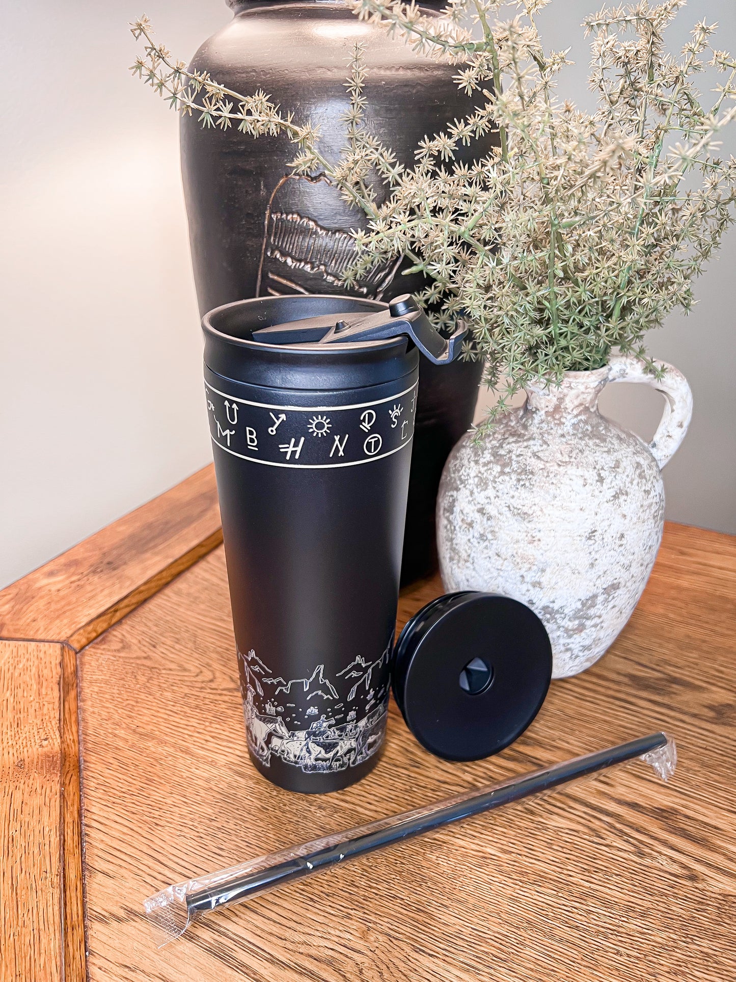 24oz Cattle Drive Coffee Tumbler with Interchangeable Hot & Iced Lids