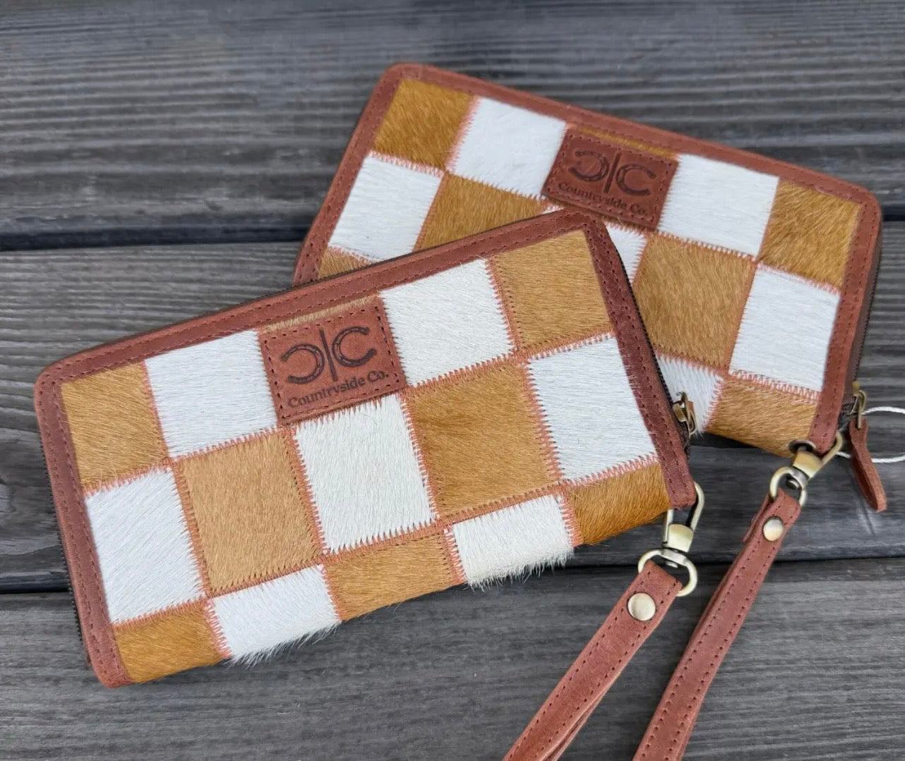 Checkered Cowhide Wallet