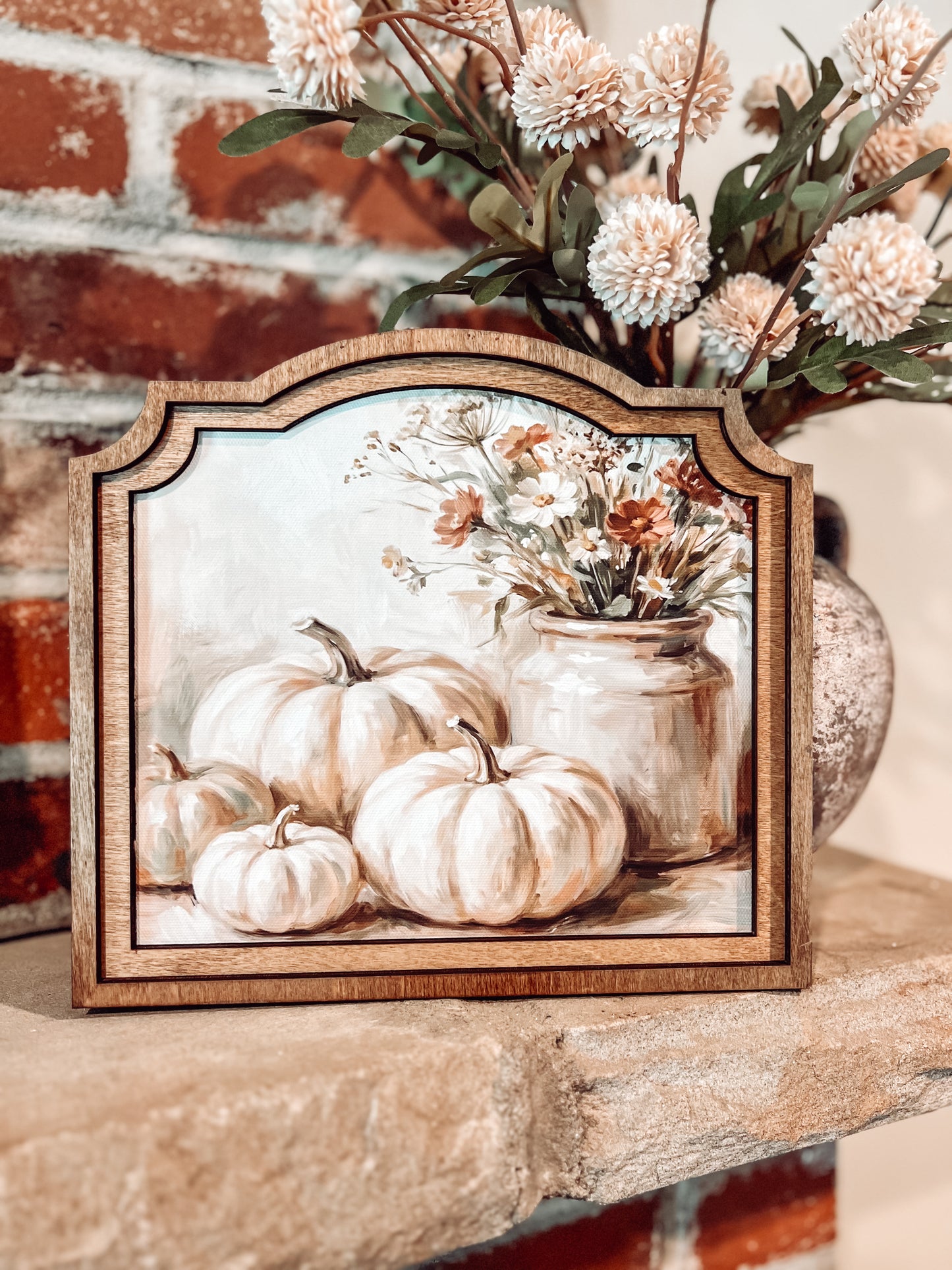 Provincial Cream Pumpkins Framed Art