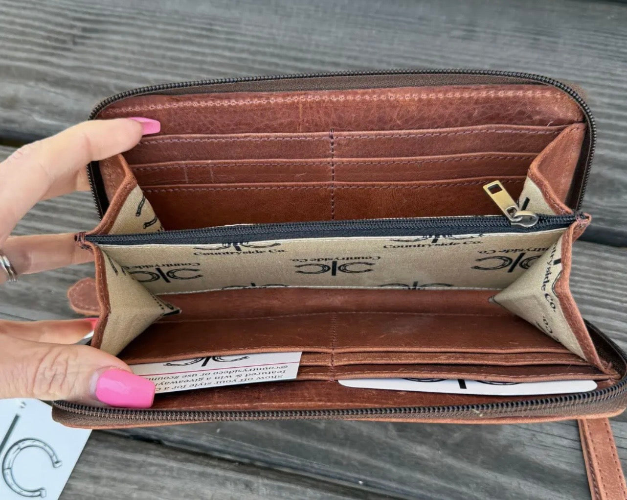 Checkered Cowhide Wallet