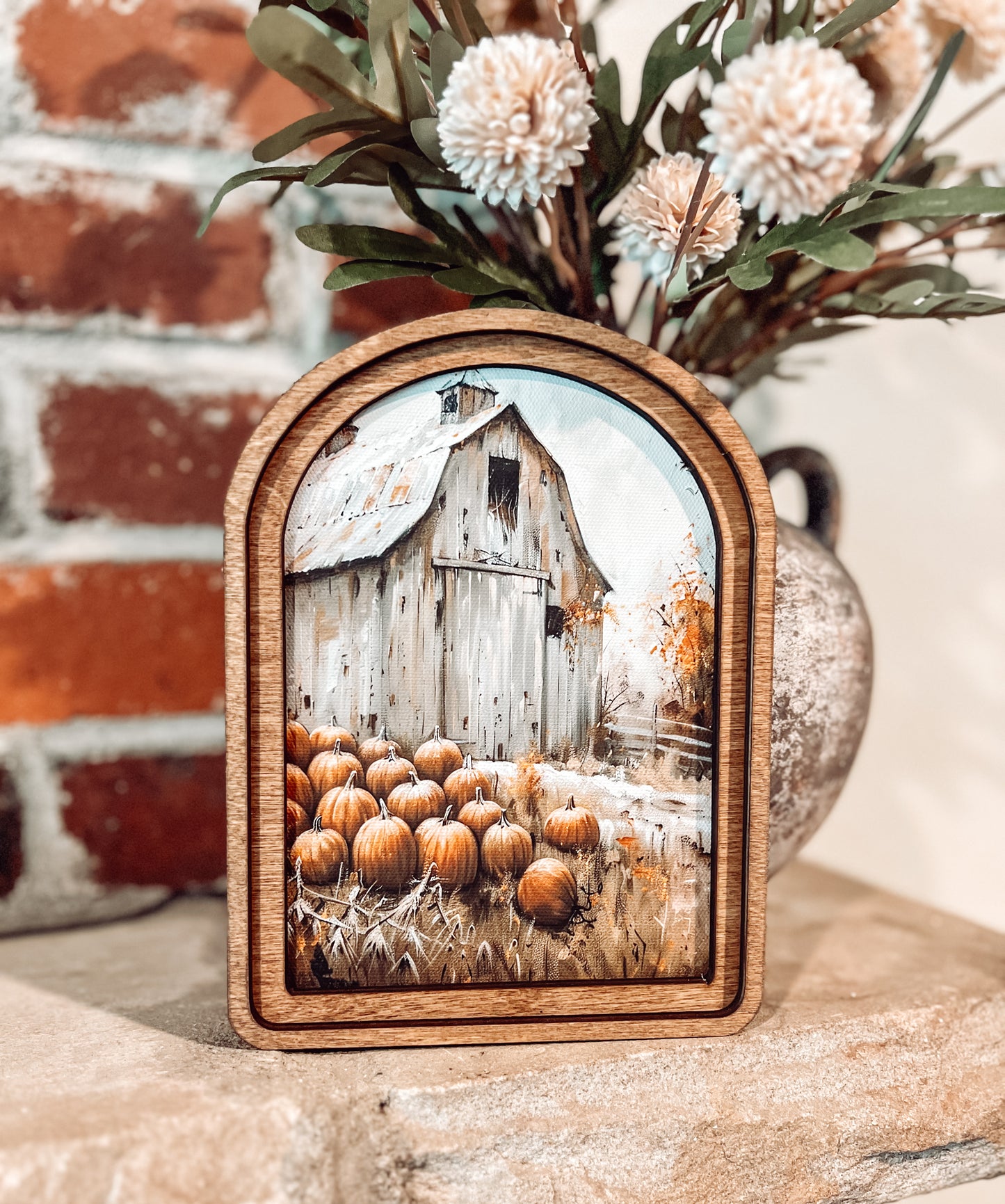 Arch Top Harvest Barn Framed Art