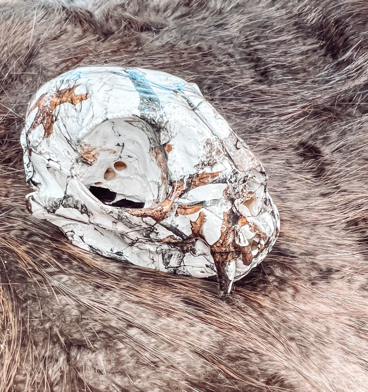 Hydro dipped Bobcat Skull